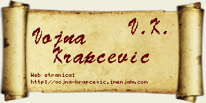 Vojna Krapčević vizit kartica